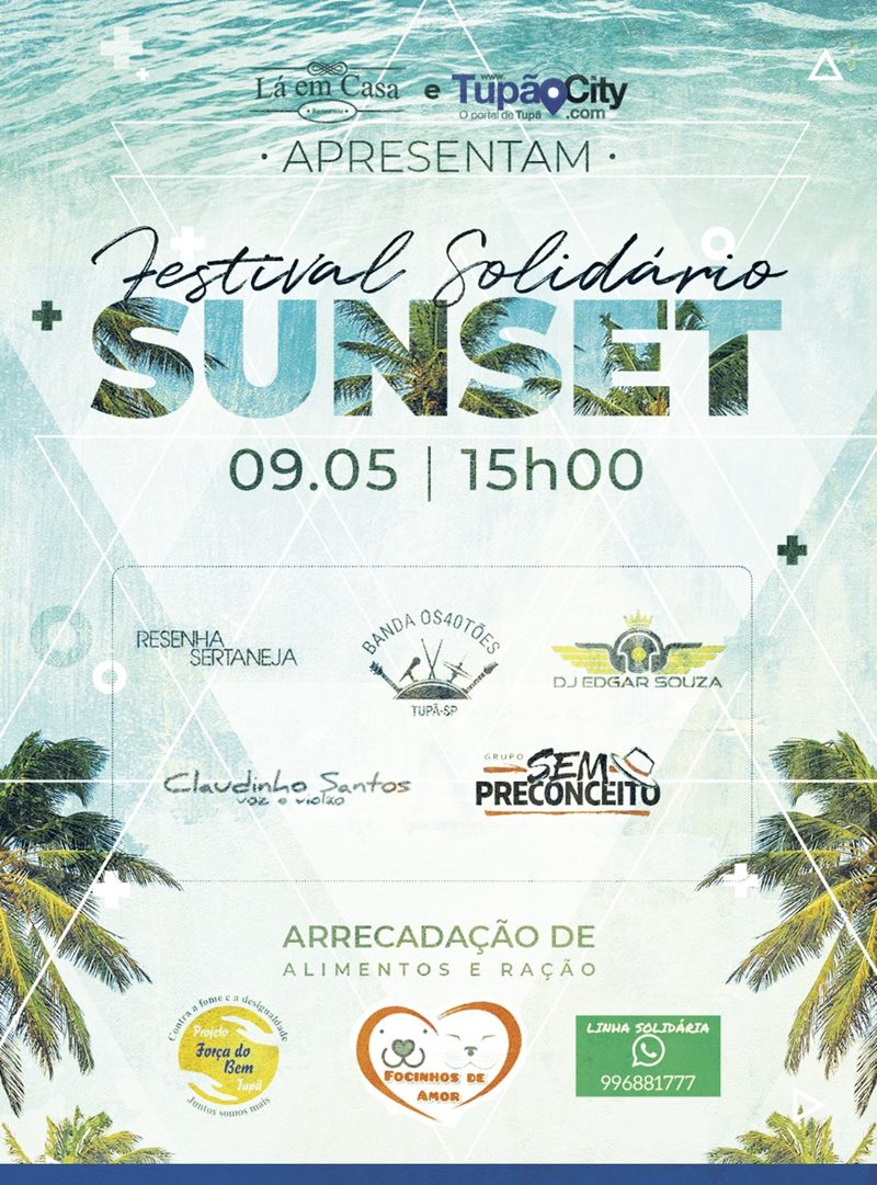 Concorra a um Show Gratuito para sua festa ao fazer doação no Festival Solidário Sunset