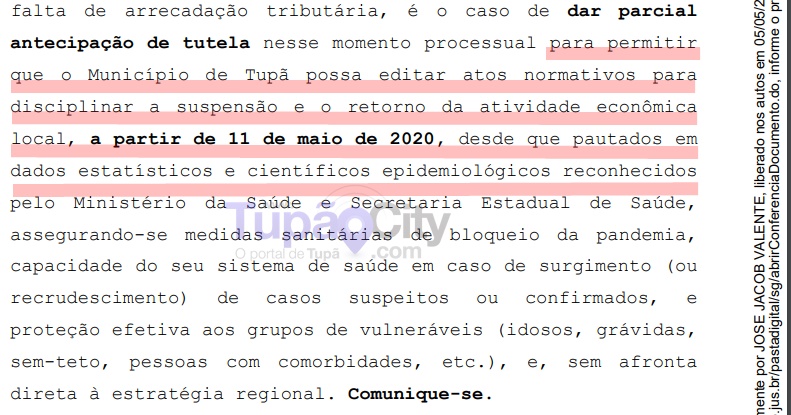 Tupã consegue autorização para disciplinar saída da quarentena a partir de 11 de maio