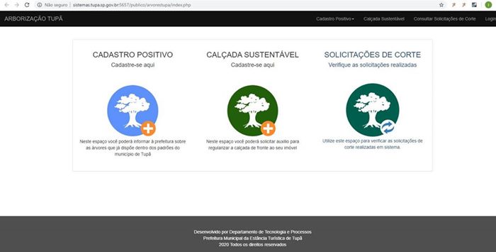 Município agora tem site para ajudar a fiscalizar e incentivar o plantio correto de árvores