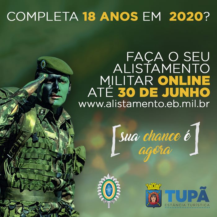 Alistamento Militar deve ser realizado online até dia 30 de junho