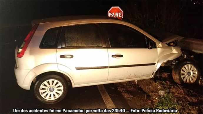 Em noite chuvosa, Polícia Rodoviária registra acidentes em Parapuã, Osvaldo Cruz, Lucélia e Pacaembu