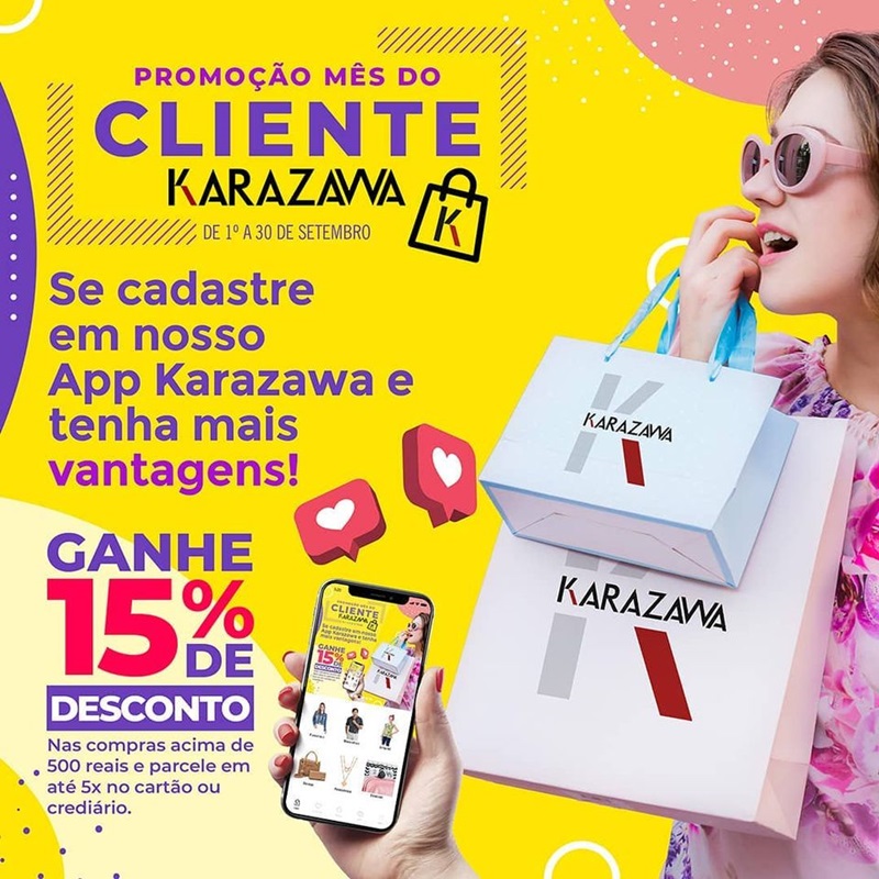 Karazawa lança App para compras e oferece desconto neste mês de setembro