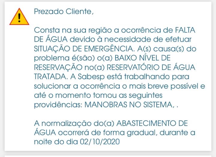 Fornecimento de água deve ser totalmente restabelecido até às 18h em Tupã, informa Sabesp