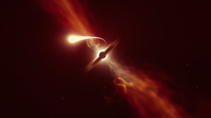 Telescópios registram momento em que estrela é engolida por buraco negro