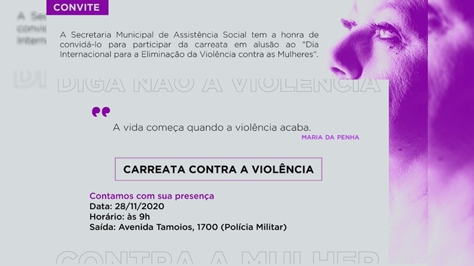 Tupã terá carreata pelo Dia de Eliminação da Violência contra a Mulher