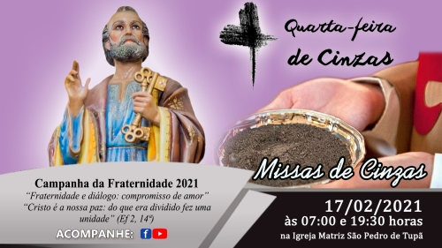 Matriz São Pedro celebrara inicio da quaresma com missa presencial