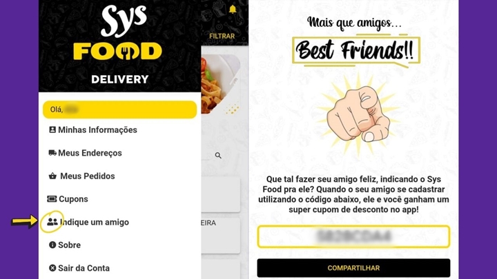Sys Food: indique um amigo e os dois ganham cupom de desconto no aplicativo