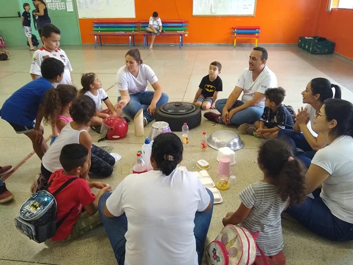 Atividade presencial dos alunos antes da pandemia de coronavírus.