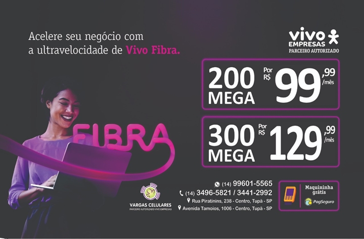 Internet Vivo Fibra chega a mais de 25 bairros de Tupã