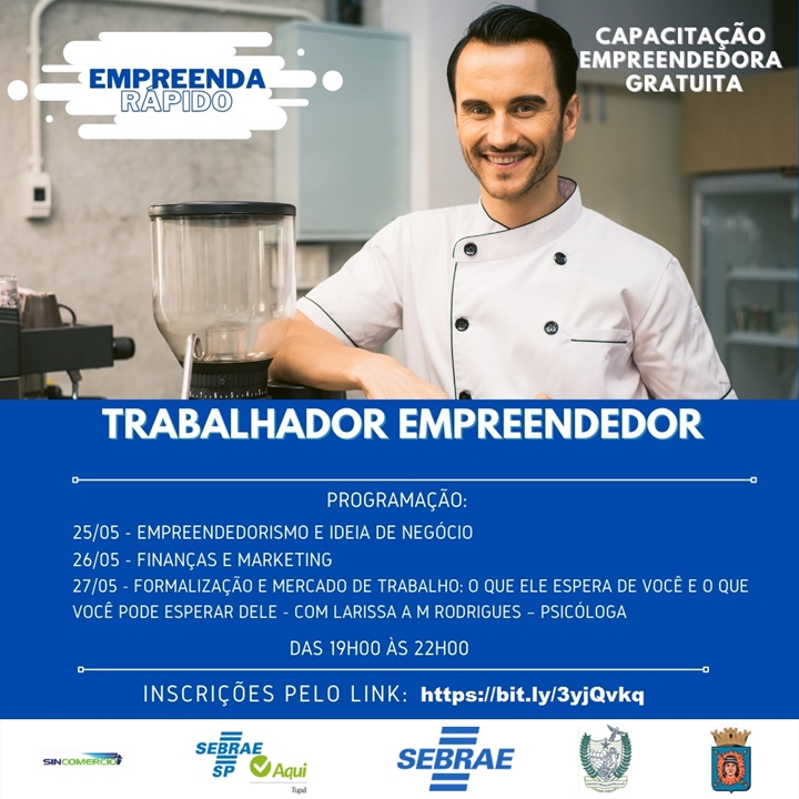 Sebrae abre inscrições para o curso Trabalhador Empreendedor