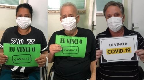 Três pacientes recuperados da Covid-19 recebem alta hospitalar nesta segunda-feira (7)