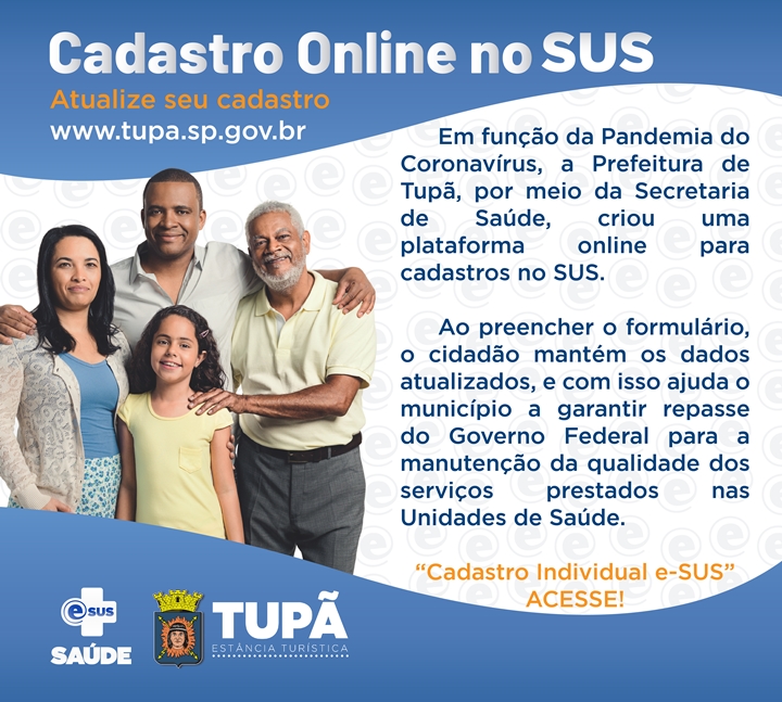 Sistema E-SUS já contabiliza quase 90% da população de Tupã cadastrada