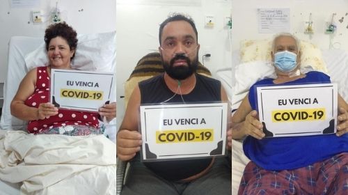 Três pessoas que venceram a Covid-19 retornaram para casa nesta sexta