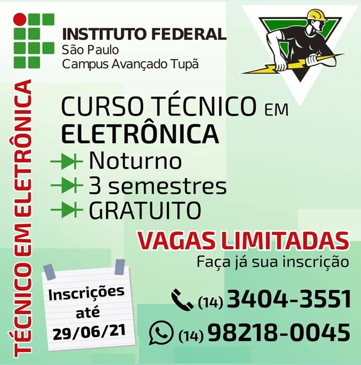 Instituto Federal de Tupã divulga últimas vagas para o curso técnico gratuito em eletrônica