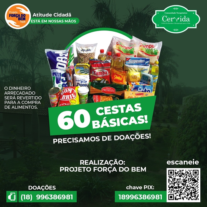 Projeto Força do Bem lança nova campanha para arrecadar alimentos