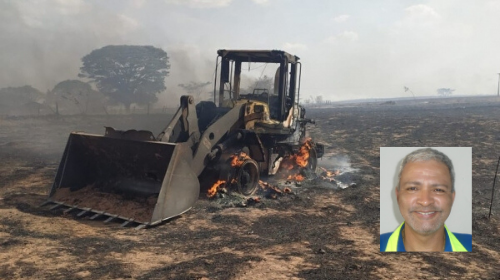 Funcionário do DER morre no combate a incêndio em vegetação, usando pá carregadeira, em Irapuru