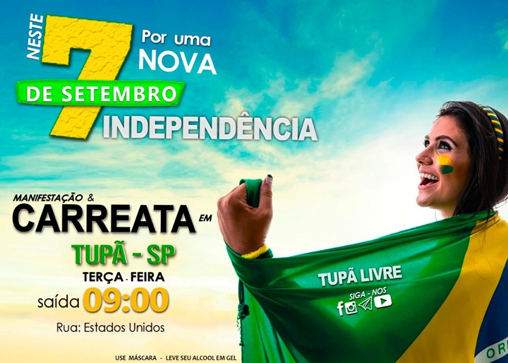 Tupã terá carreata em prol do voto impresso auditável e pela liberdade