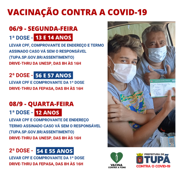 Adolescentes de 12 anos recebem vacina contra Covid-19 nesta quarta (8)