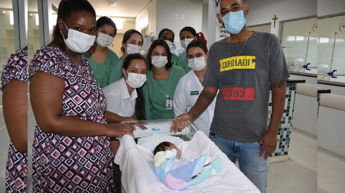 Bebê que nasceu enquanto mãe estava em coma com Covid recebe alta após 78 dias de internação