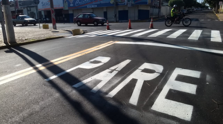 Tupã reforça pinturas de sinalização de trânsito na cidade