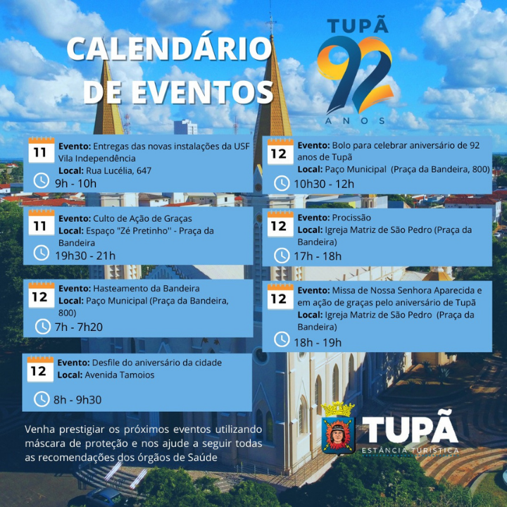 Tupã 92 Anos: Prefeito posta 