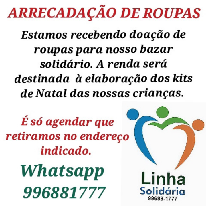 Linha Solidária arrecada roupas para bazar em prol dos kits natalinos de 2021