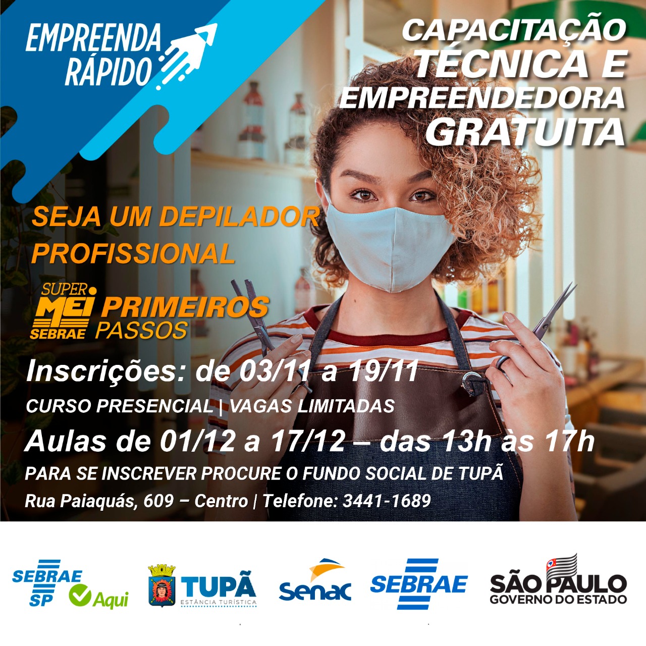 Curso gratuito de Depilador Profissional está com inscrições abertas