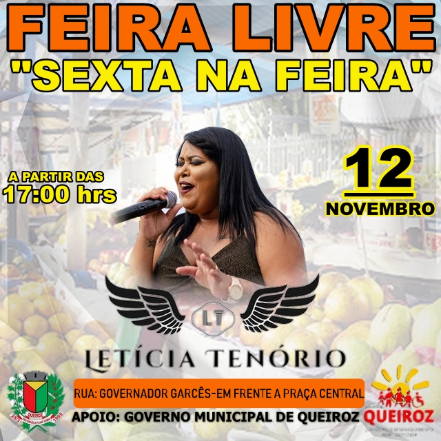 Cantora Letícia Tenório anima feira livre em Queiroz nesta sexta