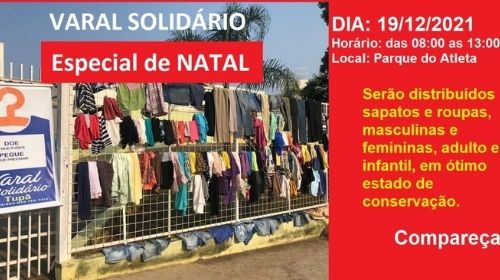 Varal Solidário de Natal acontece no dia 19 no Parque do Atleta