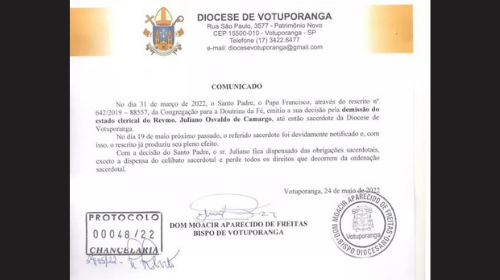 Papa Francisco demite padre investigado por pornografia com adolescente em Votuporanga