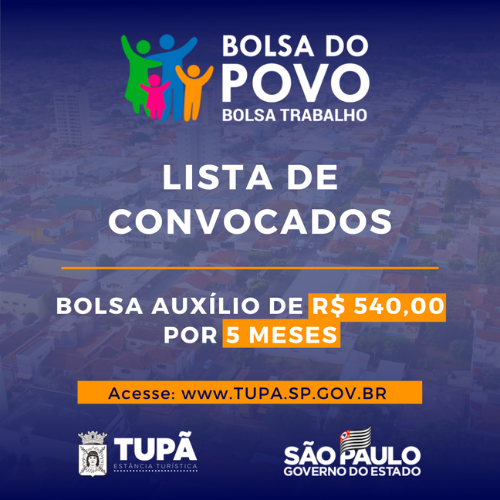 Confira a lista de convocados para o Bolsa Trabalho em Tupã