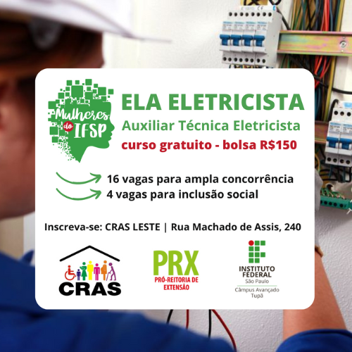 Mulheres podem se inscrever em curso de eletricista com bolsa de R$150