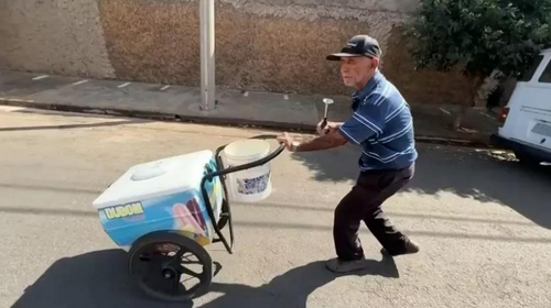 Com mobilidade reduzida, idoso caminha 10 km para vender sorvetes no interior de SP