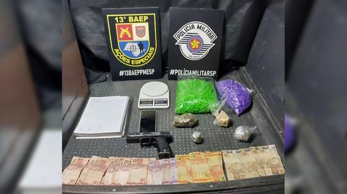 Jovem de 17 anos é detido com drogas, dinheiro e arma de fogo em Tupã