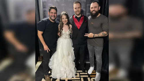 Noiva fã de Jorge e Mateus celebra casamento em palco de show da dupla na Expô Araçatuba