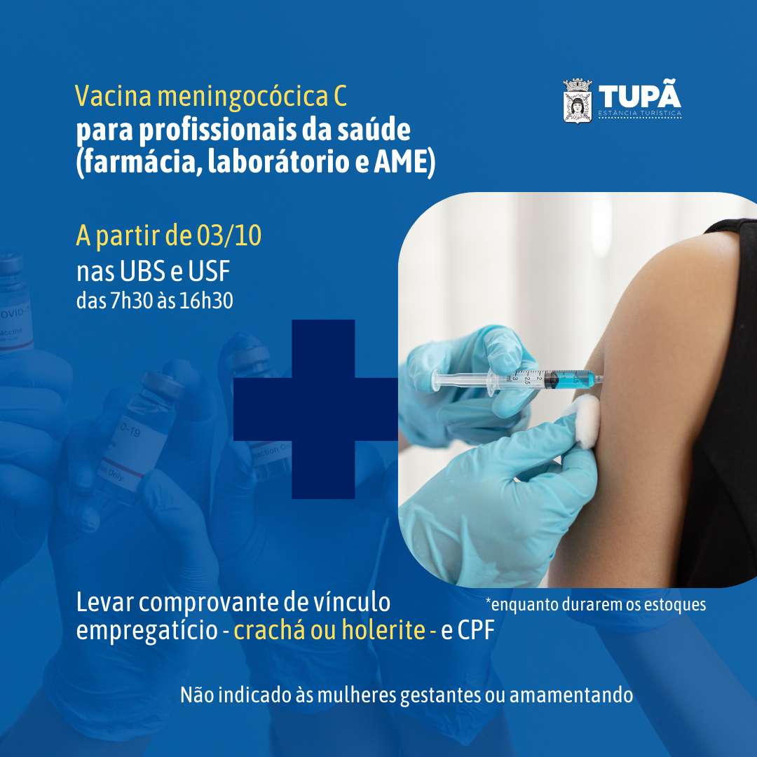 Profissionais da saúde de Tupã já podem se vacinar contra a meningite