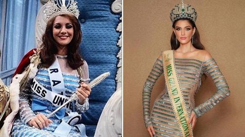 Vestido de Isabella Menin foi elaborado para homenagear última vencedora do Miss Universo a trazer título ao Brasil — Foto: Reprodução/Instagram