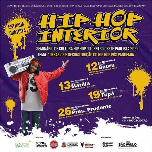 Projeto Hip Hop Interior começa nesta semana em Bauru e Marília
