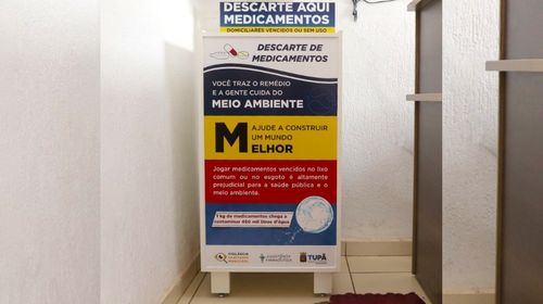 Saúde espalha caixas específicas para coleta de medicamentos vencidos ou sem uso, em Tupã