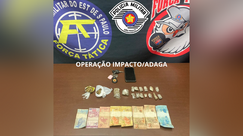 Menor é apreendido com drogas que seriam vendidas em baile funk em Quatá/Foto: Polícia Militar