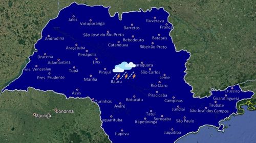 Frente fria pode provocar temporais em Tupã e região no fim de semana