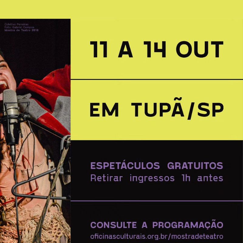 Tupã sediará circuito estadual de teatro de 11 a 14 de outubro