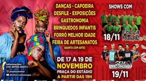 AFROFEST traz shows e exposições à Praça do Estádio de Tupã neste feriado da Consciência Negra