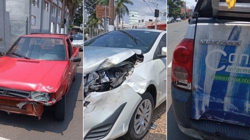 Três veículos se envolvem em acidente no cruzamento entre Tamoios e Nhambiquaras em Tupã