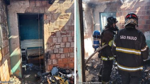 Incêndio destrói residência e deixa quatro filhotes de cachorro mortos em Osvaldo Cruz