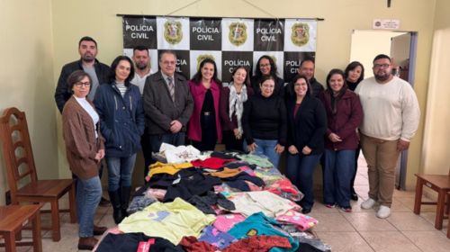 Mais de 100 peças infantis são doadas pela Polícia Civil para a Campanha do Agasalho