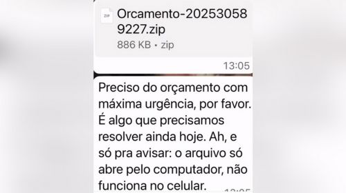 Golpe do “Orçamento ZIP” se espalha pelo WhatsApp e rouba senhas