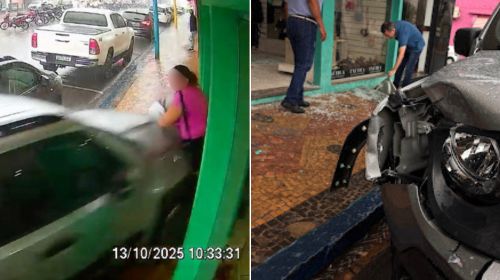 Mulher é atropelada após carro invadir calçada no centro de Adamantina