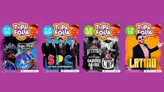 Carnaval 2026 em Tupã já tem grade definida; evento terá shows todos os dias
