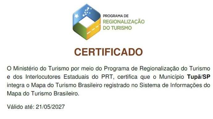 Mapa do Turismo Brasileiro eleva Tupã à categoria de Município Turístico